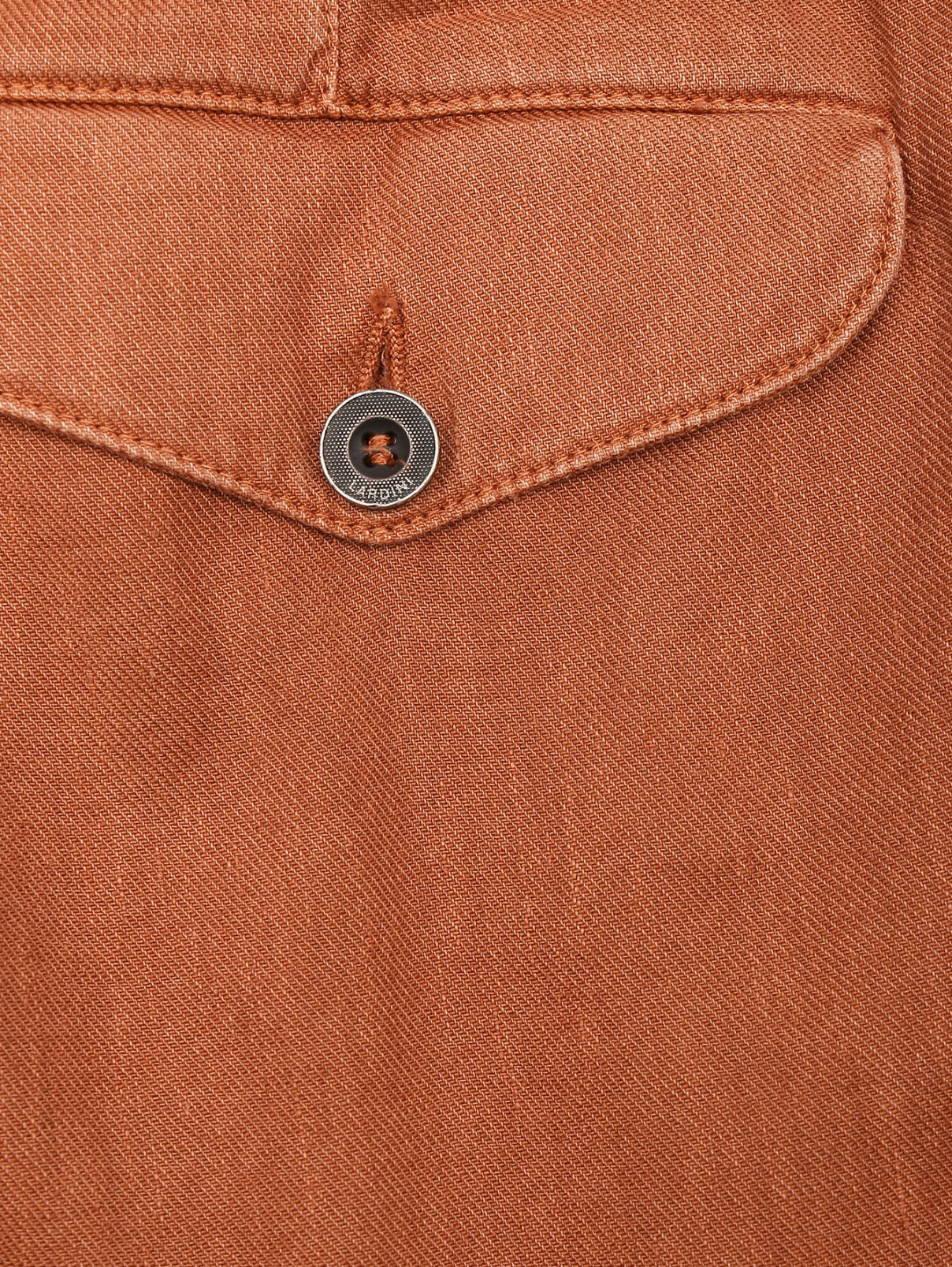 Брюки из хлопка и льна с карманами LARDINI  –  Деталь1  – Цвет:  Оранжевый