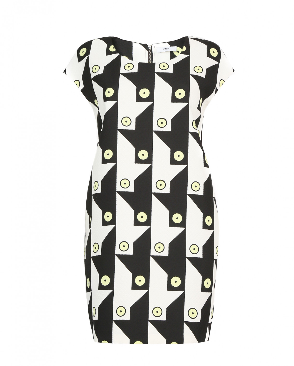 Платье без рукавов прямого кроя с принтом Suncoo  –  Общий вид  – Цвет:  Узор