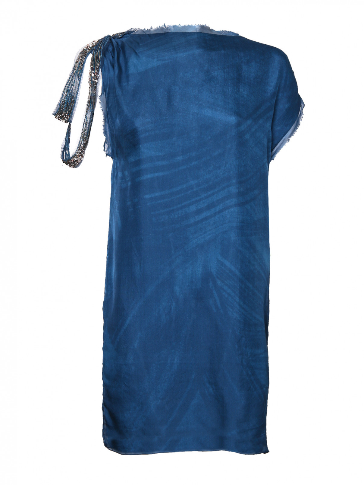Платье из шелка с декоративной отделкой Jenny Packham  –  Общий вид  – Цвет:  Синий