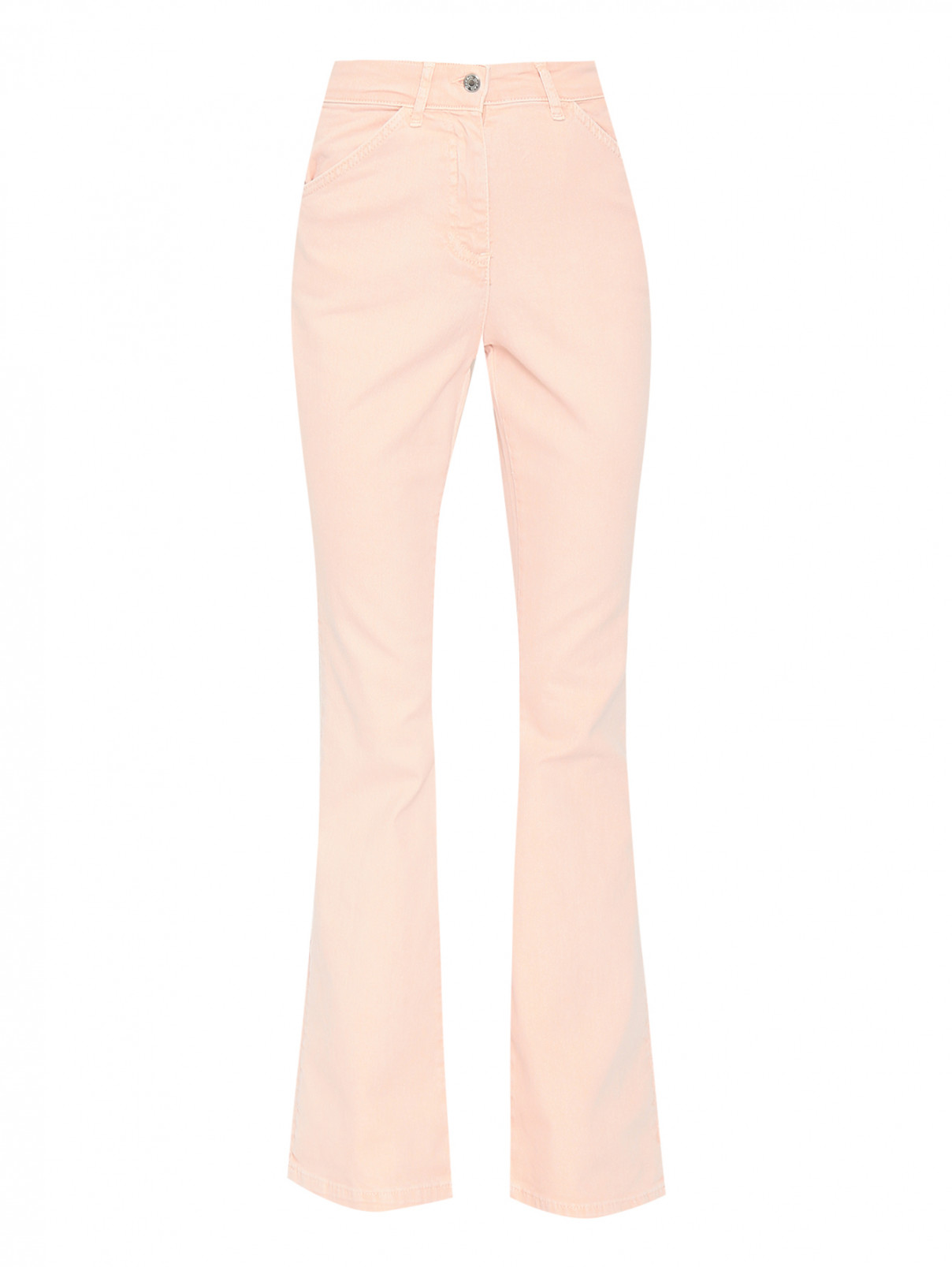 Расклешенные джинсы из хлопка с карманами Max&Co  –  Общий вид  – Цвет:  Розовый