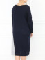 Платье-мини из шерсти тонкой вязки с контрастной вставкой Marina Rinaldi  –  Модель Верх-Низ1