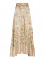 Юбка из шелка с цветочным узором декорированная пайетками Femme by Michele R.  –  Общий вид