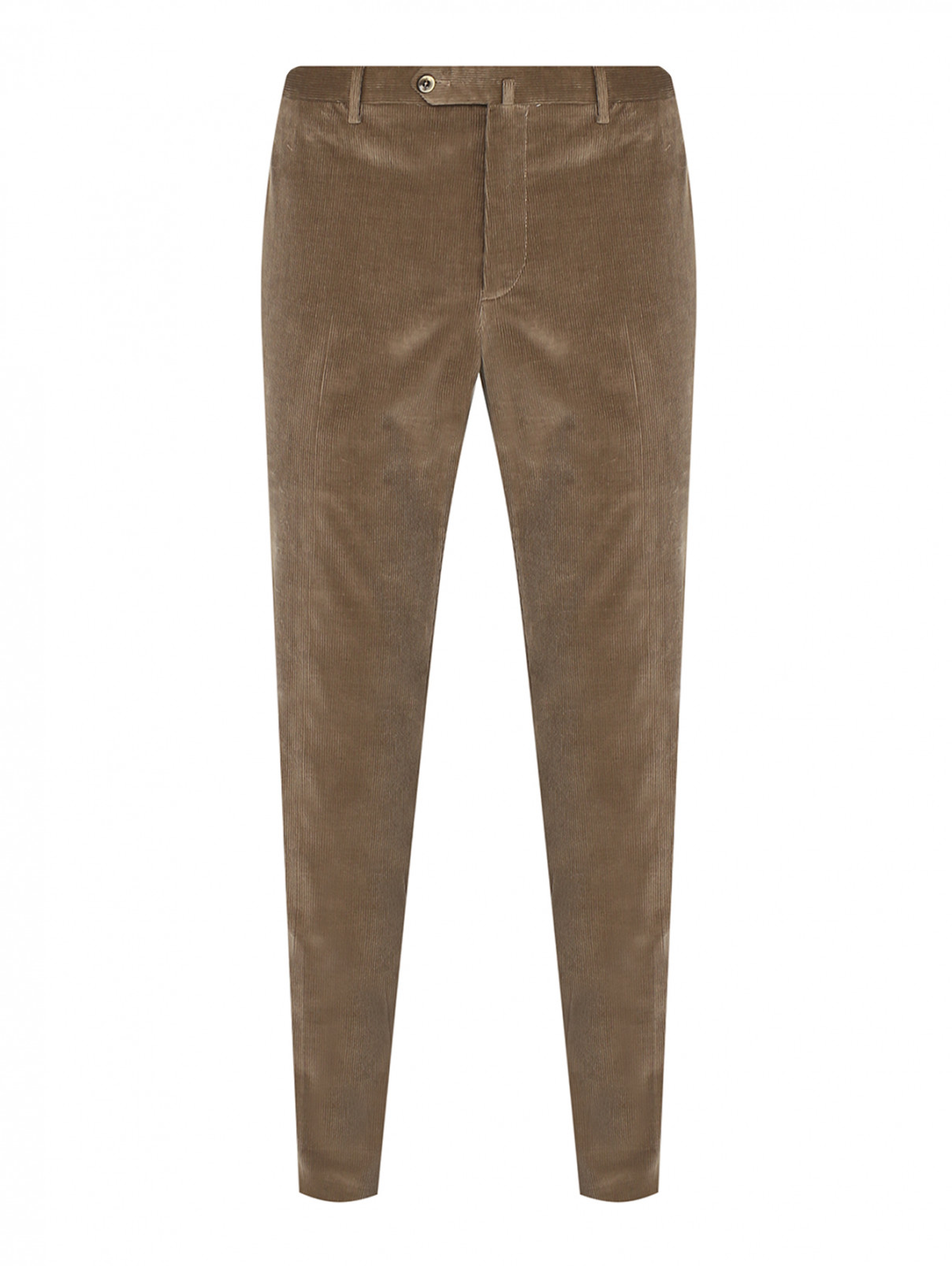 Вельветовые брюки зауженного кроя PT Torino  –  Общий вид  – Цвет:  Зеленый