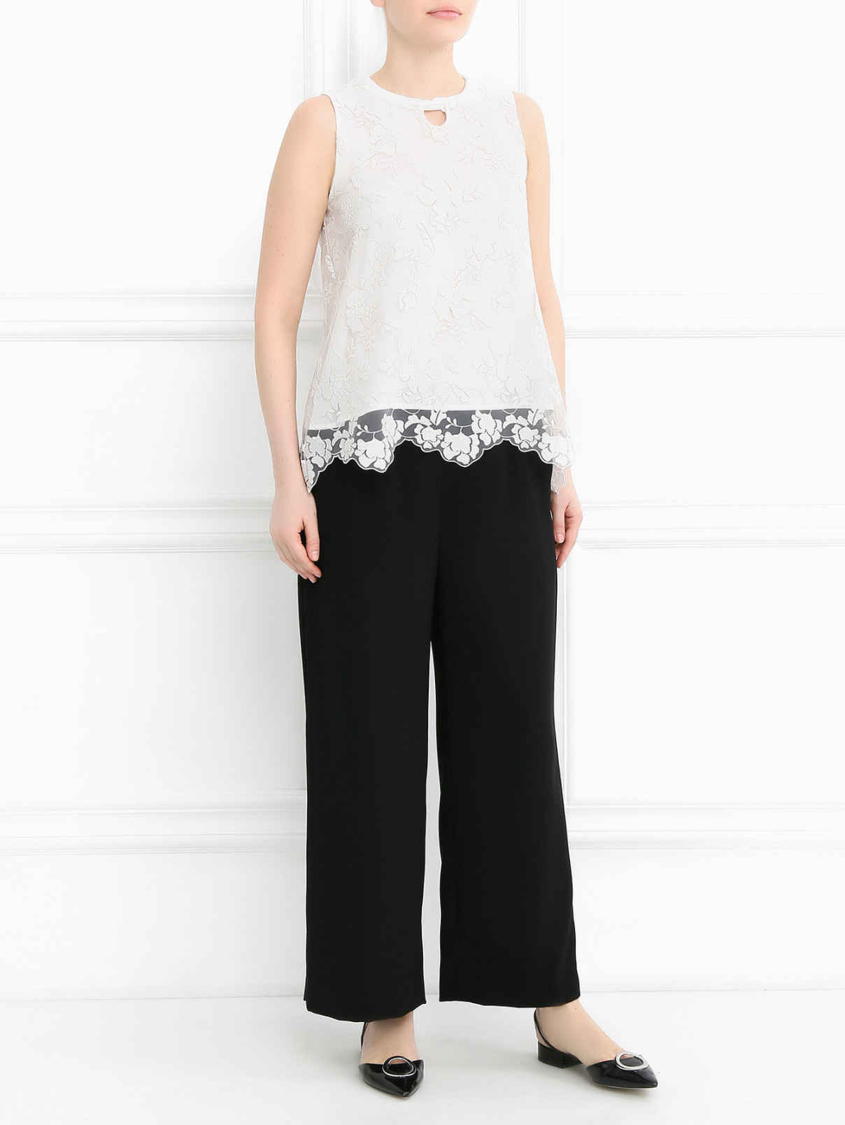Укороченные брюки свободного кроя Tara Jarmon  –  Модель Общий вид  – Цвет:  Черный