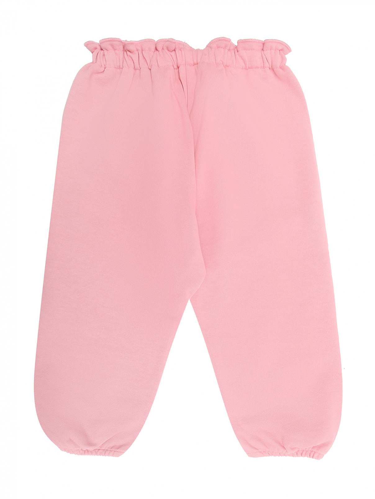 Однотонные брюки на резинке Il Gufo  –  Общий вид  – Цвет:  Розовый