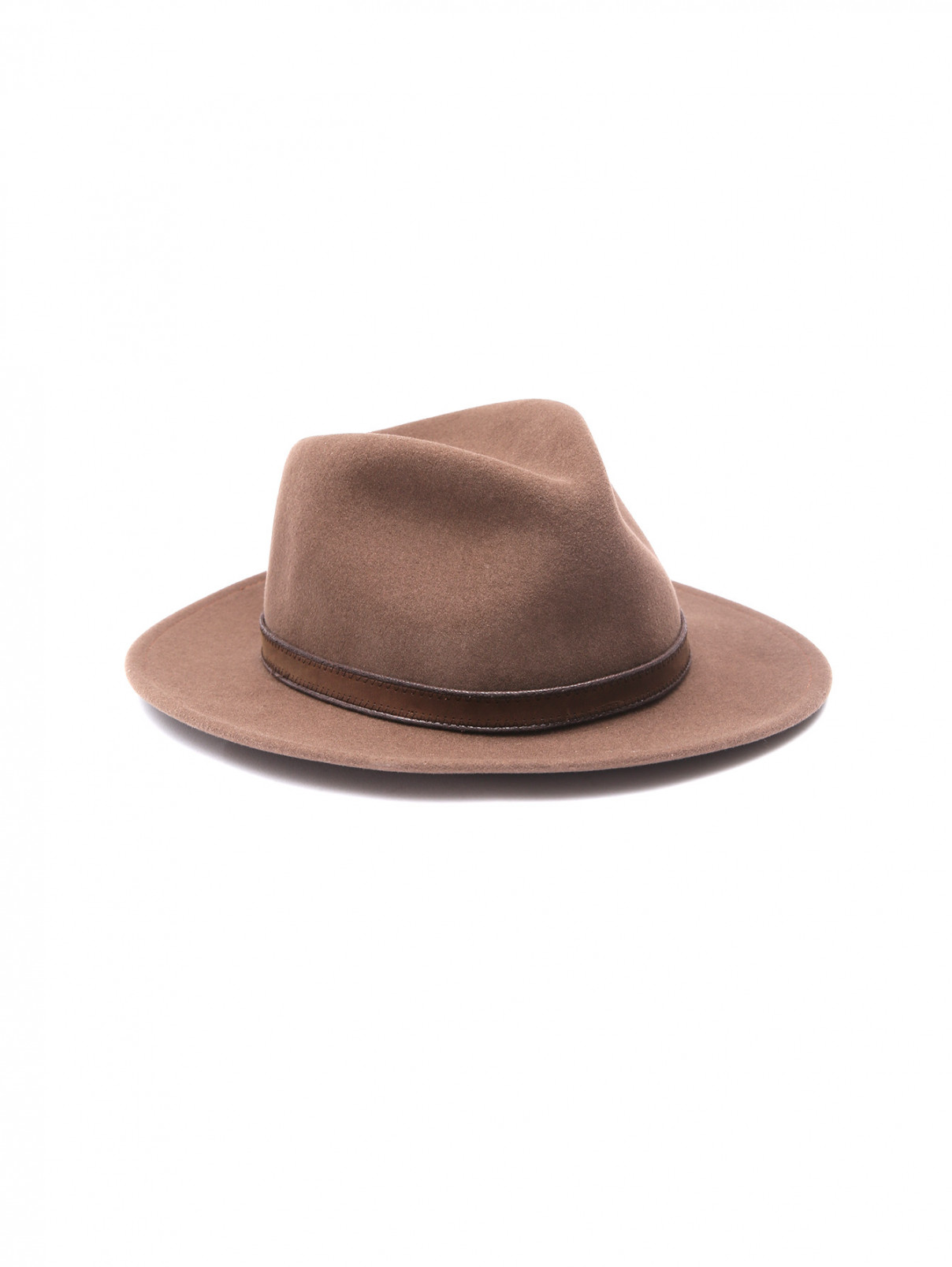 Шляпа из шерсти с декоративным пером Stetson  –  Обтравка1  – Цвет:  Коричневый