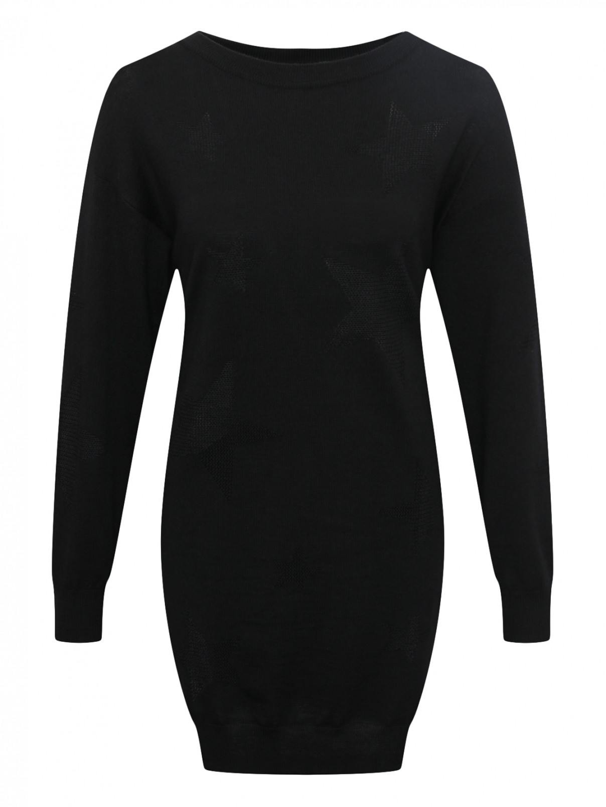 Трикотажное платье из шерсти Moschino Boutique  –  Общий вид  – Цвет:  Черный