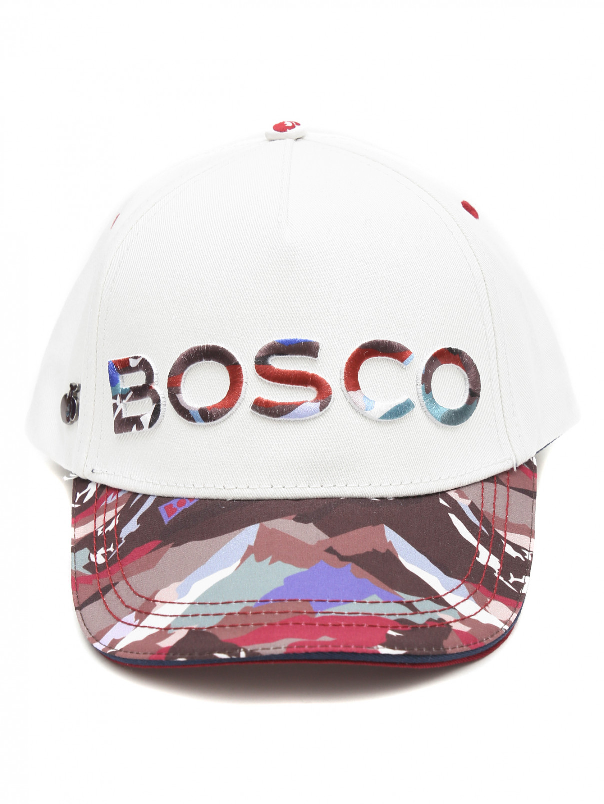 Бейсболка хлопковая с принтом BOSCO  –  Обтравка1  – Цвет:  Белый