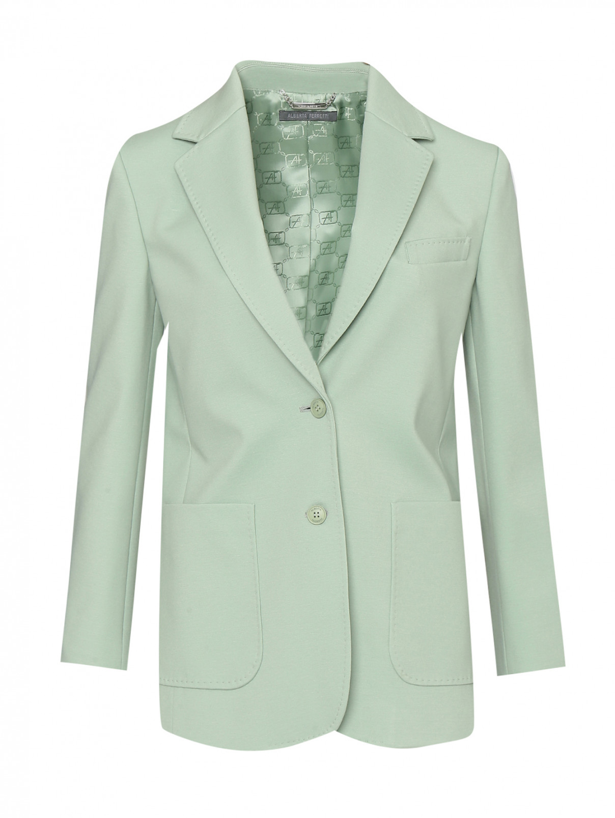 Жакет с накладными карманами Alberta Ferretti  –  Общий вид  – Цвет:  Зеленый
