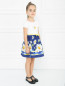 Платье трикотажное с хлопковой юбкой MONNALISA  –  МодельВерхНиз