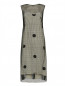 Платье из шелка с узором "горох" с сетчатой накидкой Sportmax  –  Общий вид