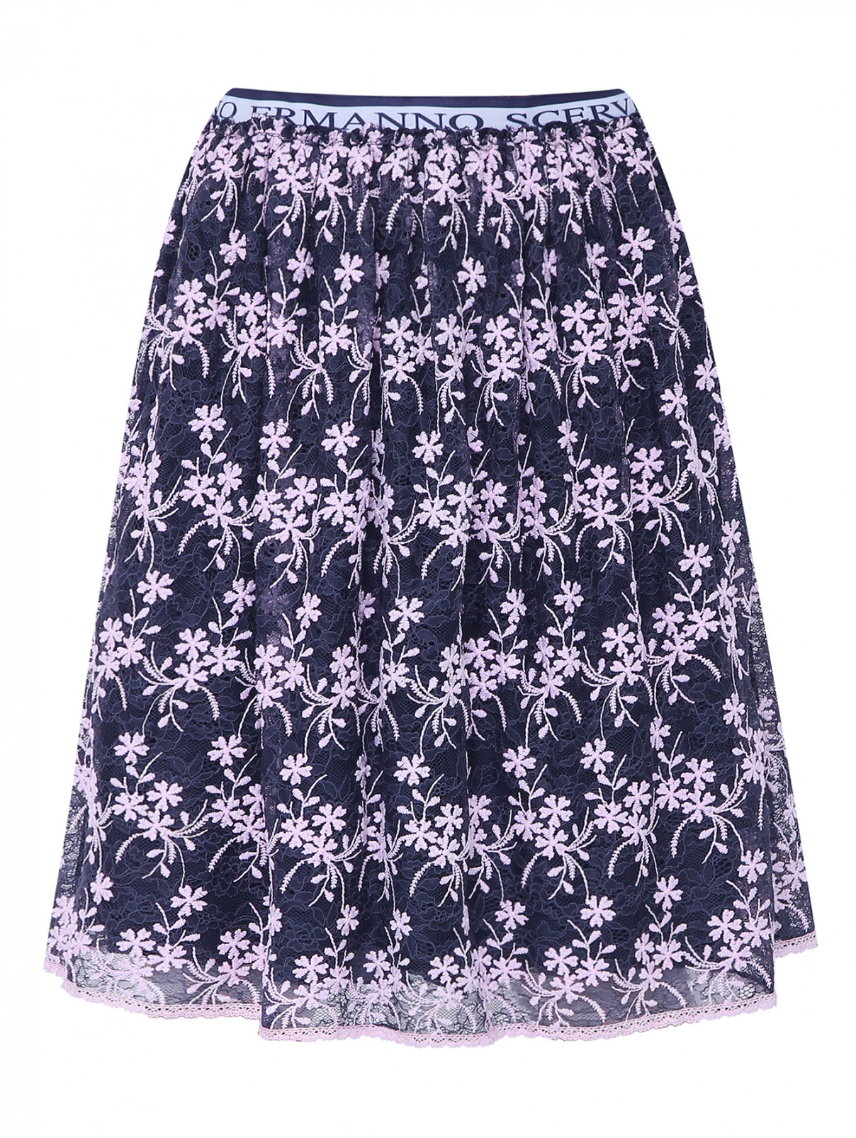 Кружевная юбка с цветочным узором Ermanno Scervino Junior  –  Общий вид  – Цвет:  Узор