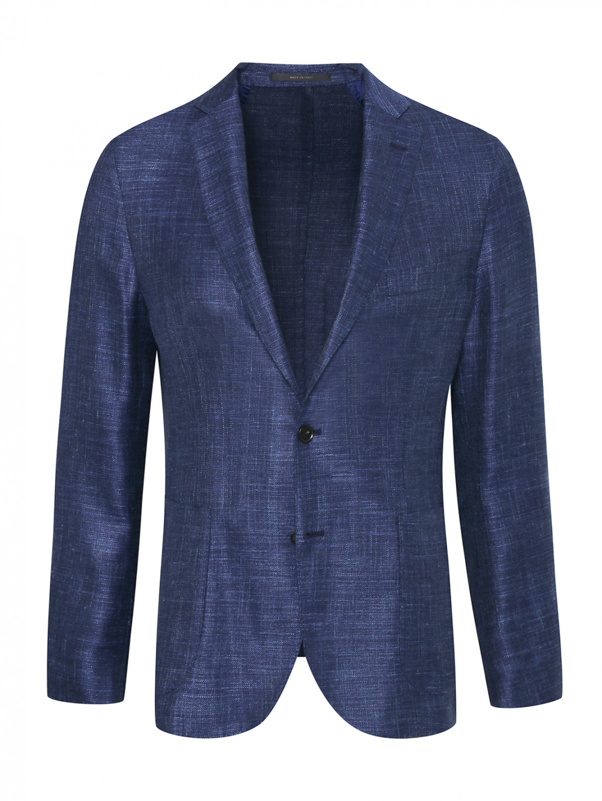 Пиджак из шелка и шерсти Pal Zileri  –  Общий вид  – Цвет:  Синий