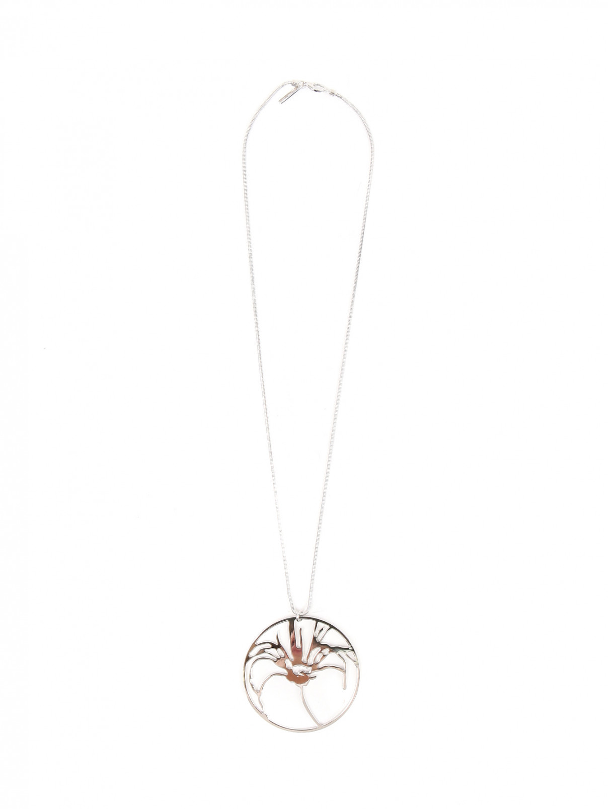Ожерелье из металлической подвески на цепочке Sportmax  –  Общий вид  – Цвет:  Серый