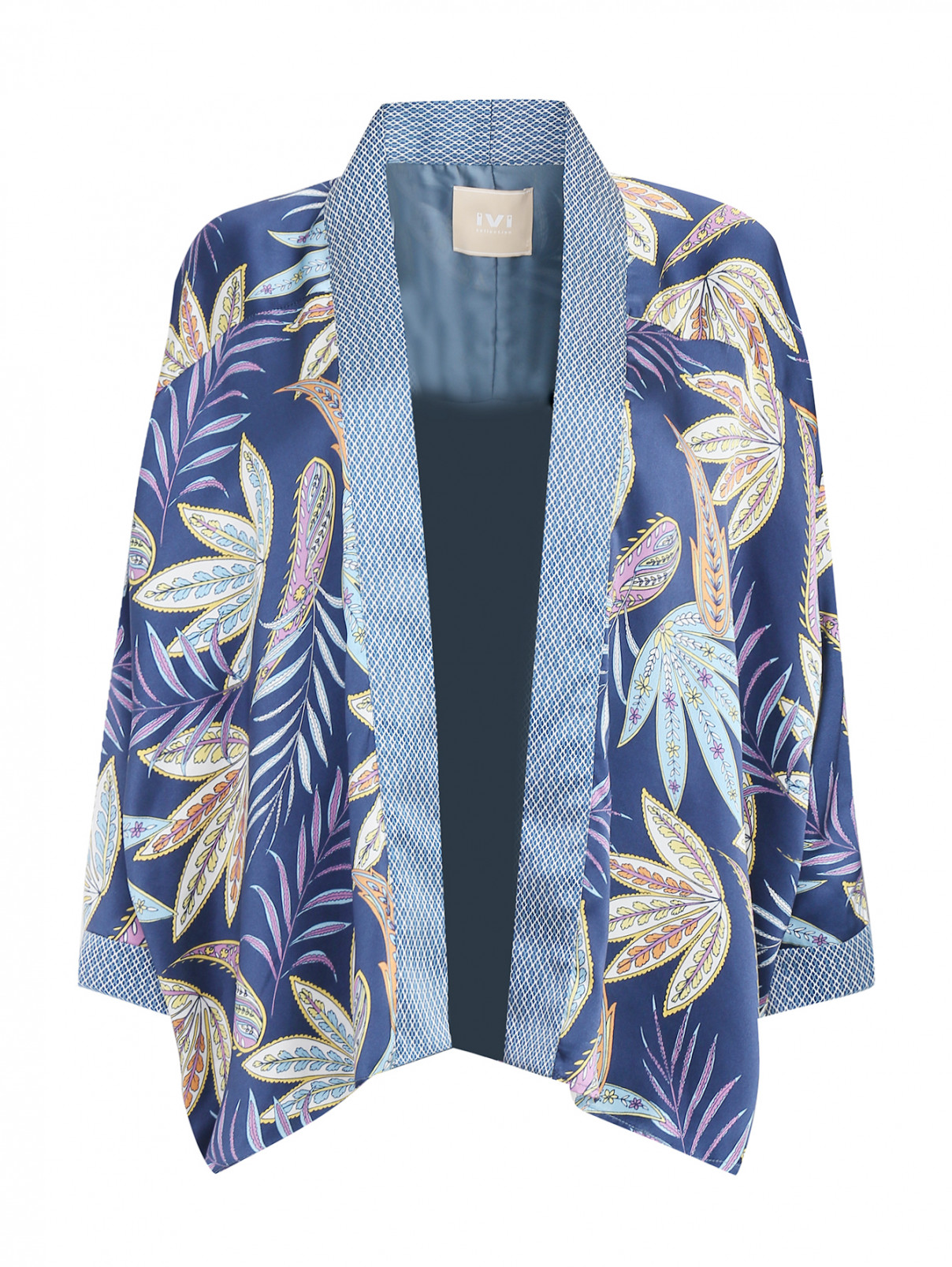 Блуза из шелка с абстрактным узором IVI collection  –  Общий вид  – Цвет:  Узор