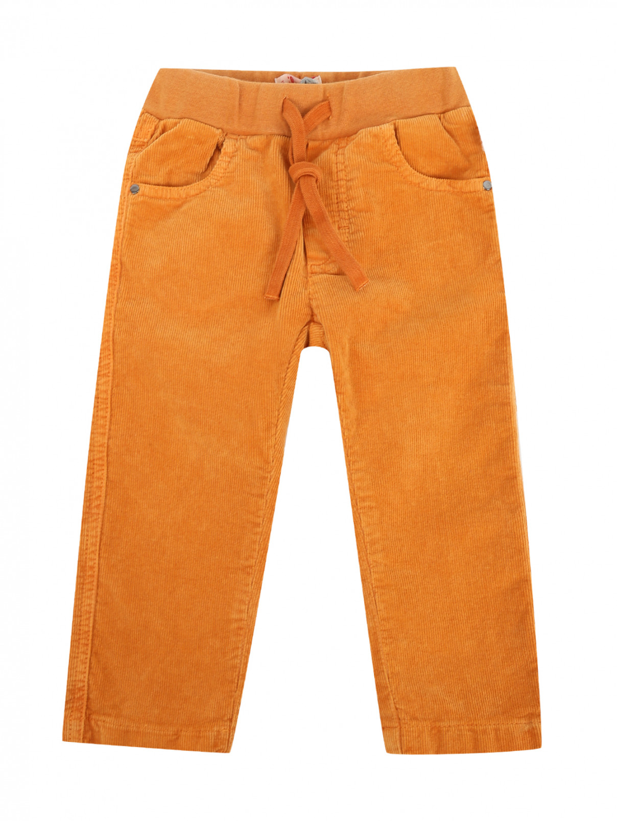 Вельветовые брюки на резинке Il Gufo  –  Общий вид  – Цвет:  Желтый