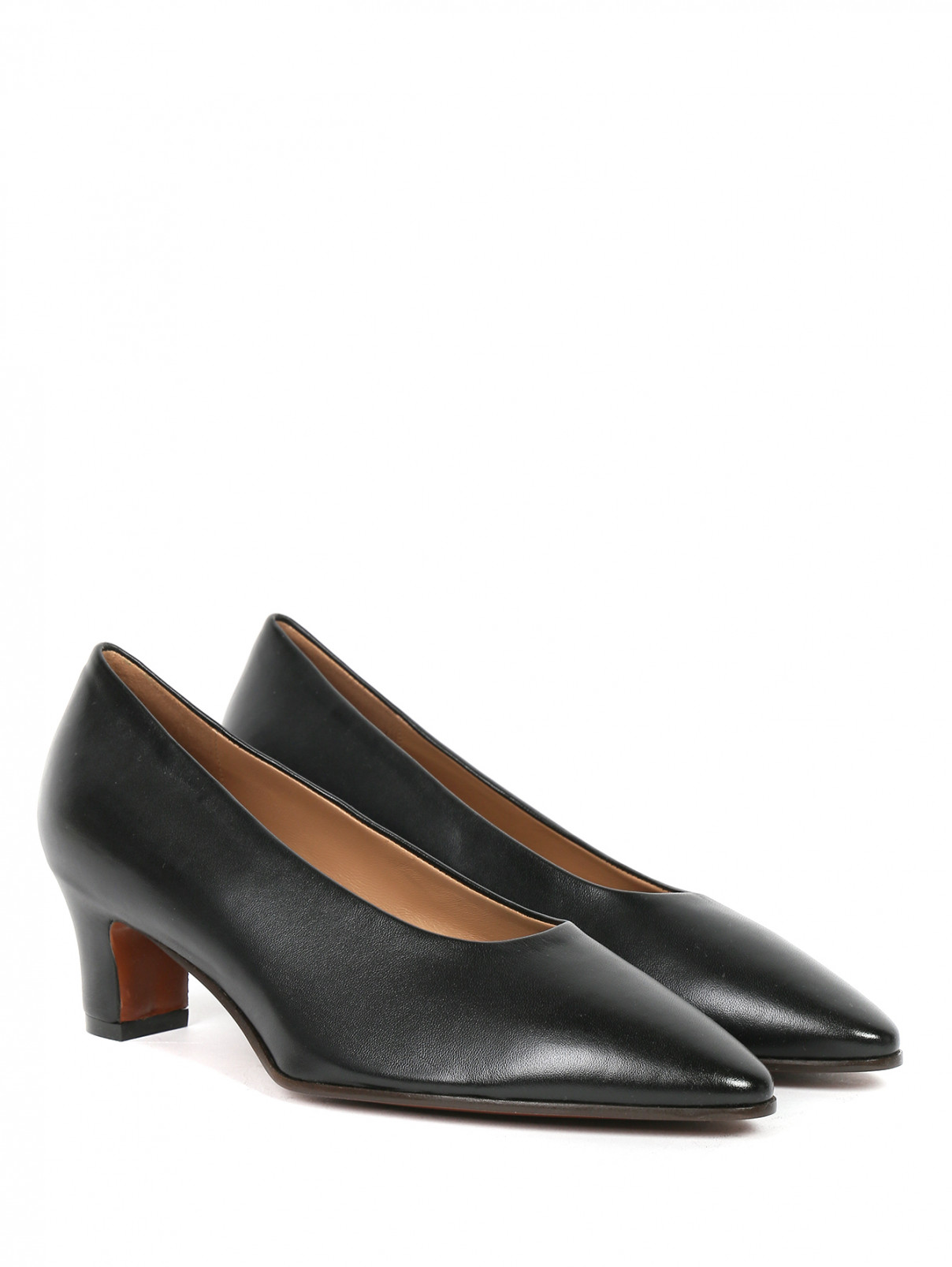 Туфли из гладкой кожи на устойчивом каблуке Marni  –  Общий вид  – Цвет:  Черный