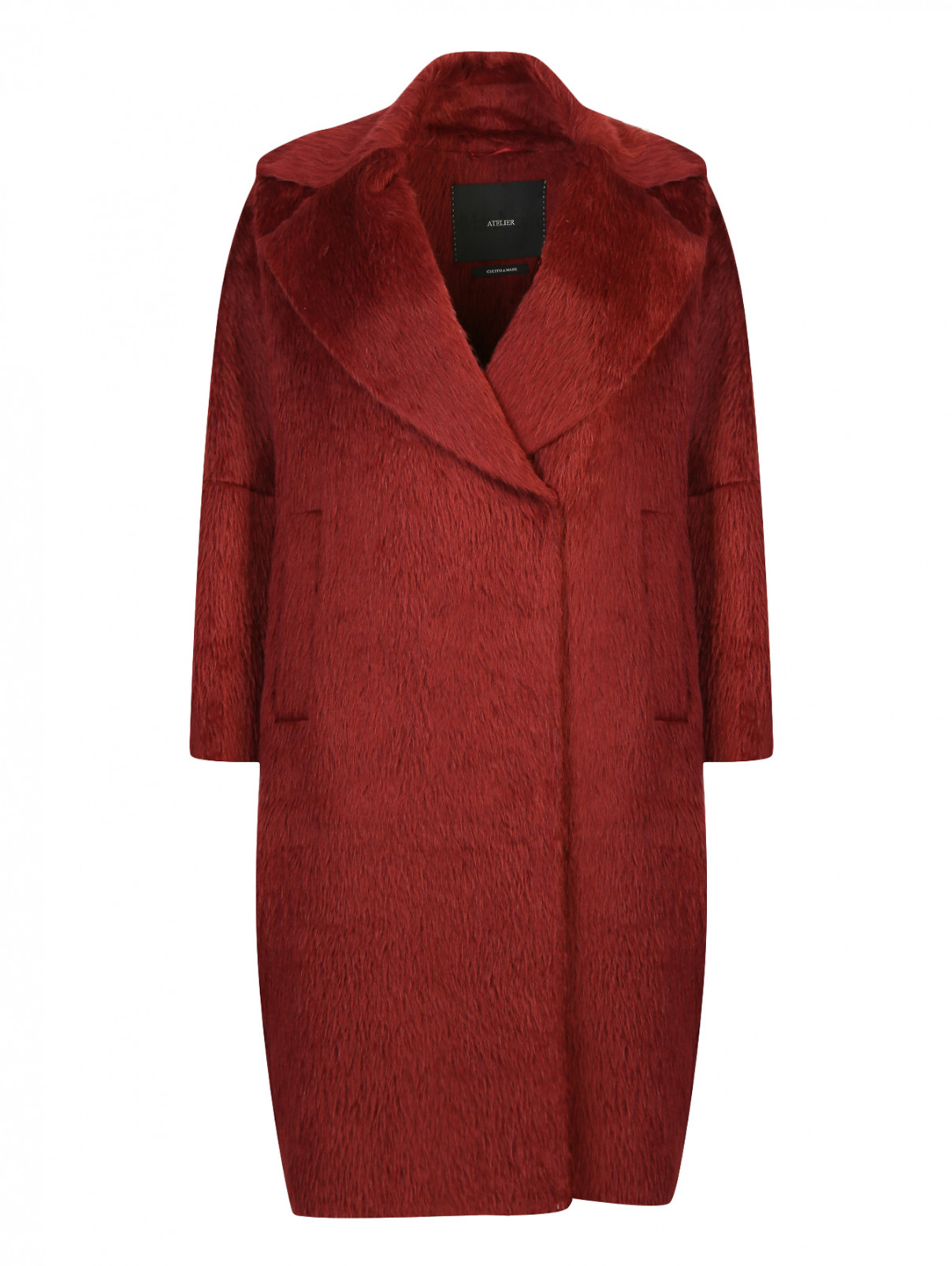 Пальто из шерсти средней длины Max Mara  –  Общий вид  – Цвет:  Красный