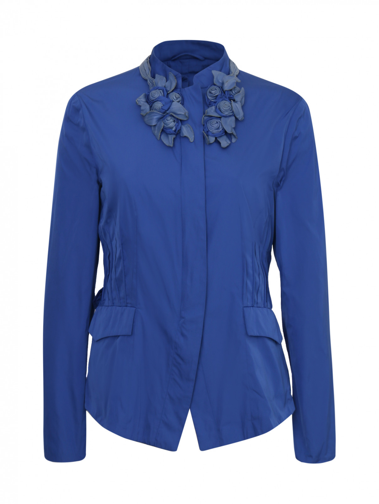 Куртка на молнии с аппликацией Ermanno Scervino  –  Общий вид  – Цвет:  Синий