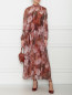 Платье-миди из смешанного шелка с узором Max&Co  –  МодельОбщийВид