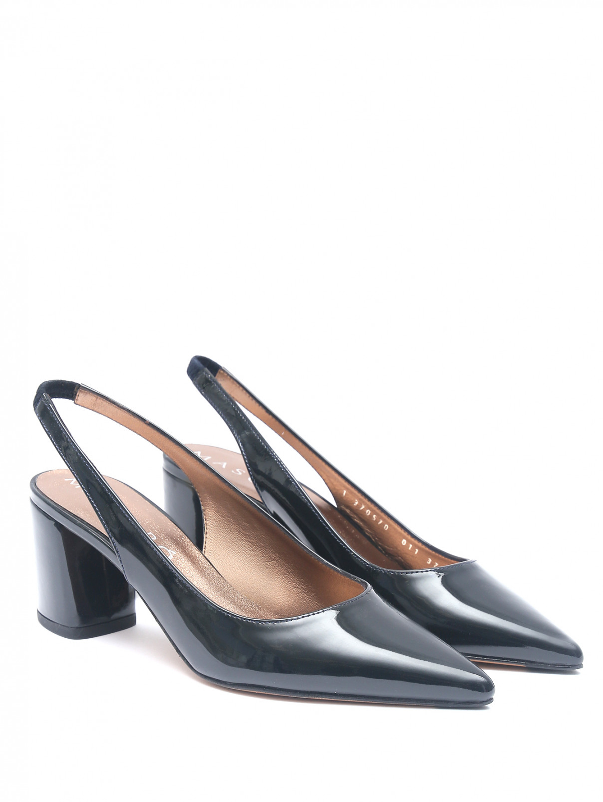 Туфли из лаковой кожи на устойчивом каблуке Mascaro  –  Общий вид  – Цвет:  Черный