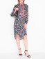 Платье асимметричного кроя с цветочным узором Max&Co  –  МодельОбщийВид
