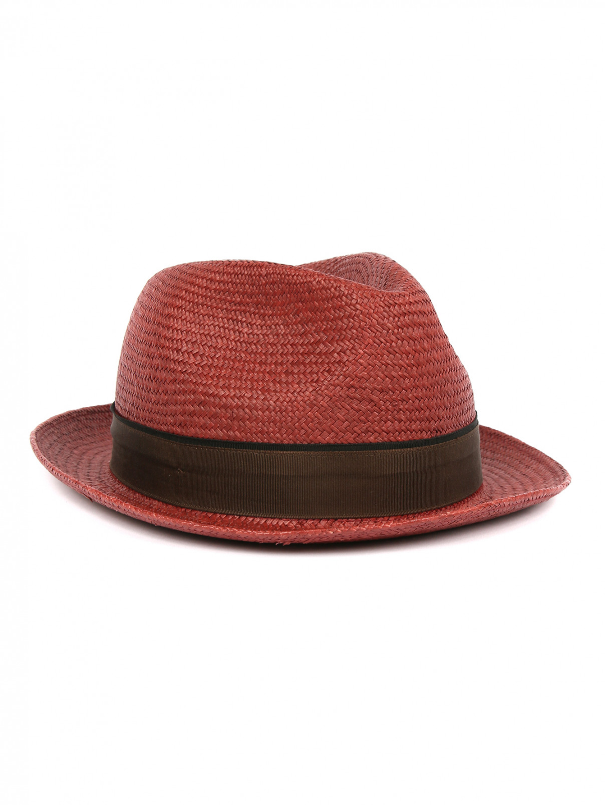 Шляпа соломенная с контрастной вставкой Paul Smith  –  Общий вид  – Цвет:  Красный