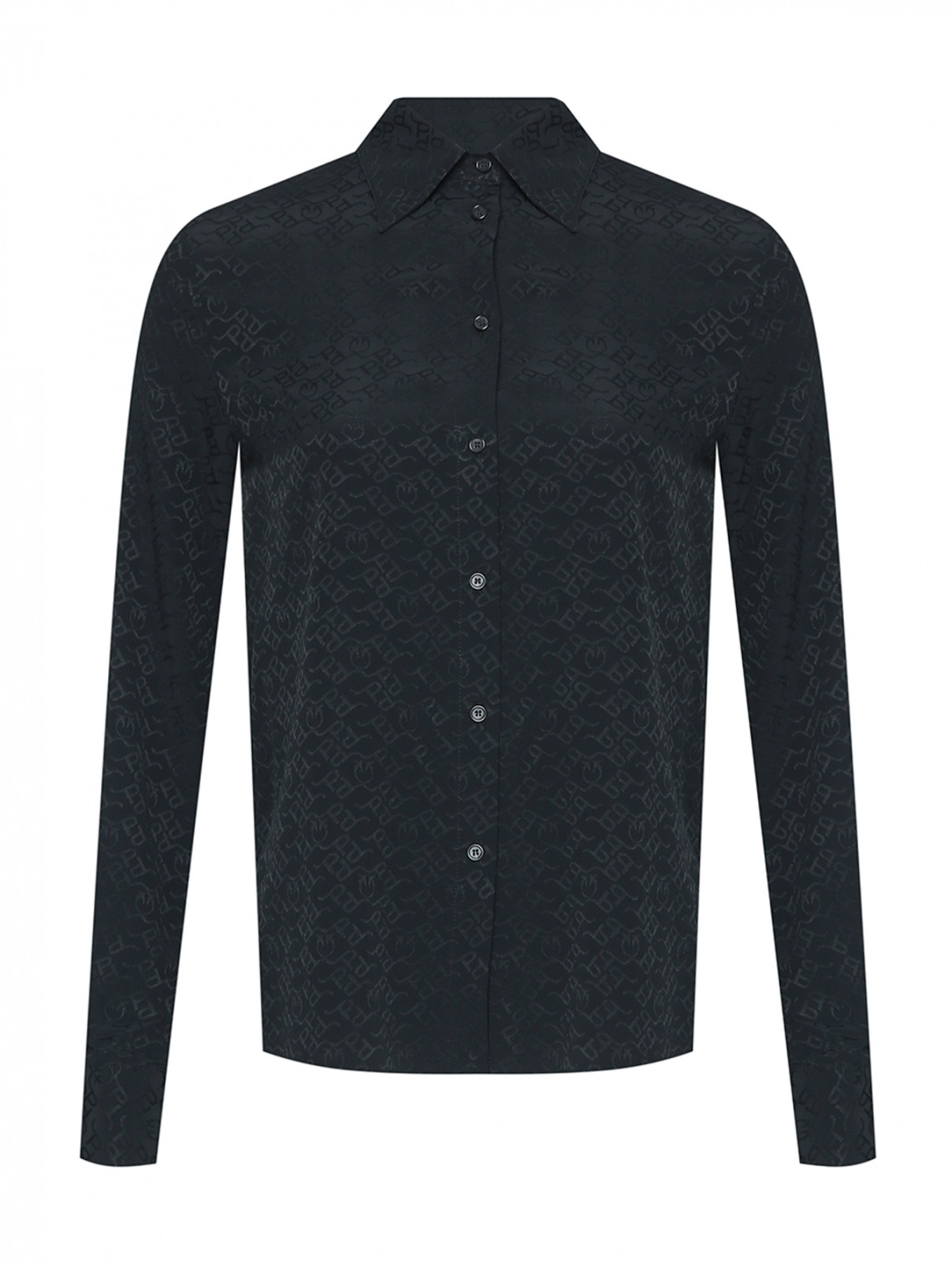 Блуза из смешанного шелка свободного кроя PINKO  –  Общий вид  – Цвет:  Черный