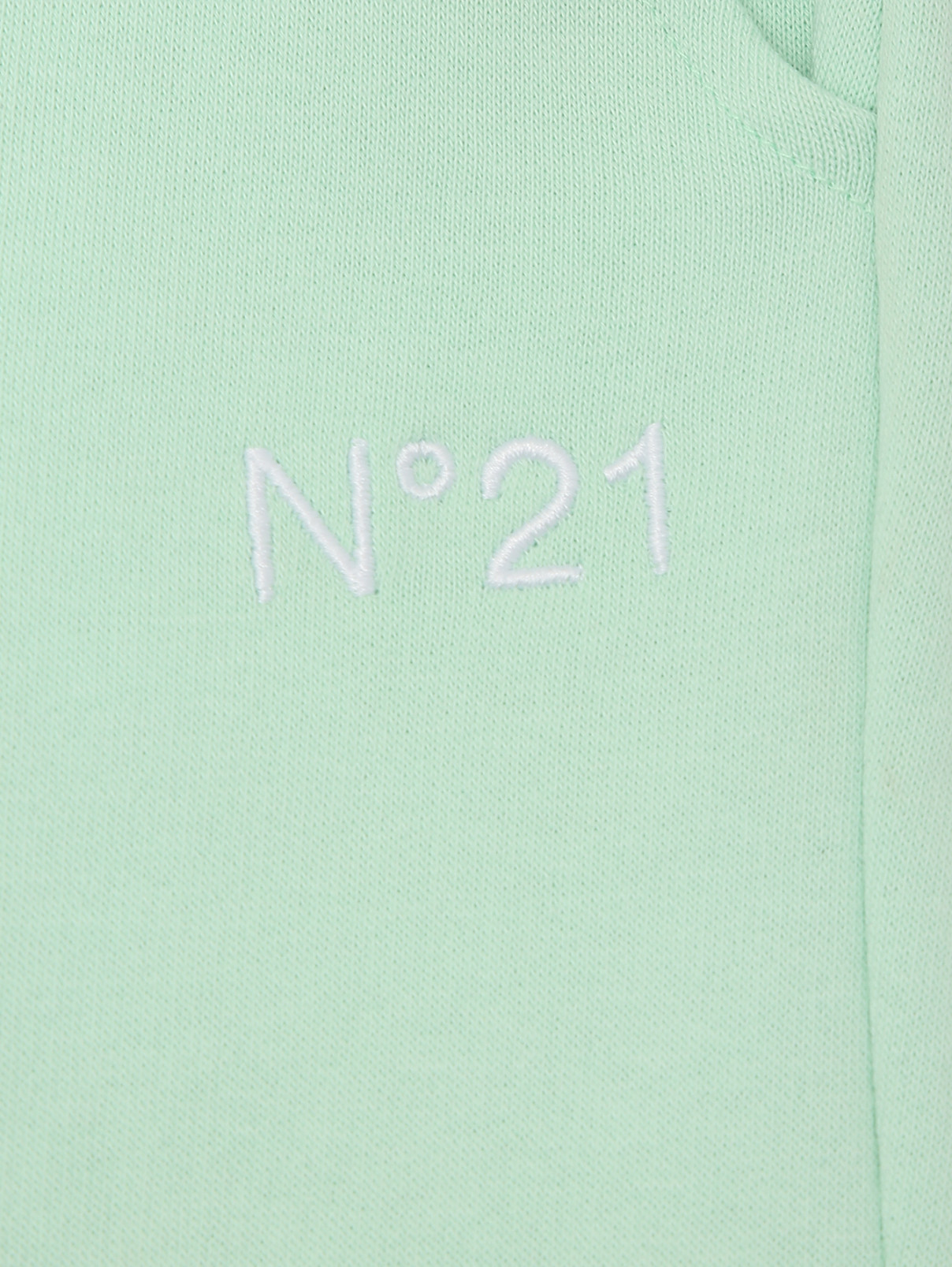 Трикотажные брюки со стрелками N21  –  Деталь  – Цвет:  Зеленый