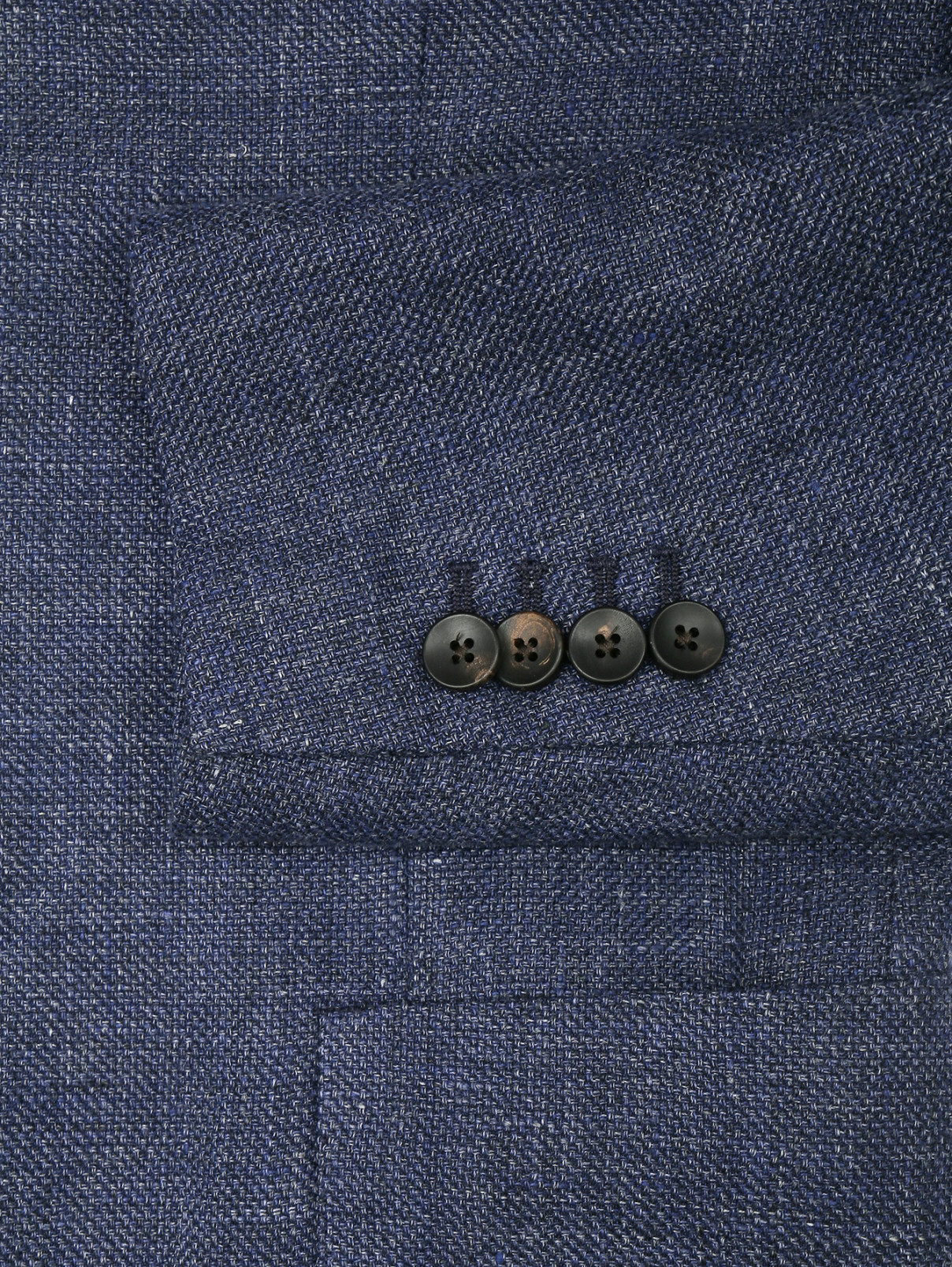 Пиджак из льна и шерсти LARDINI  –  Деталь  – Цвет:  Синий