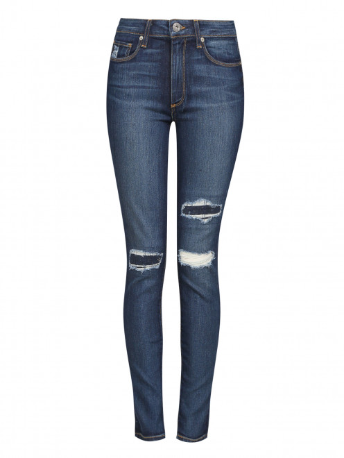 Узкие джинсы с потертостями - Общий вид