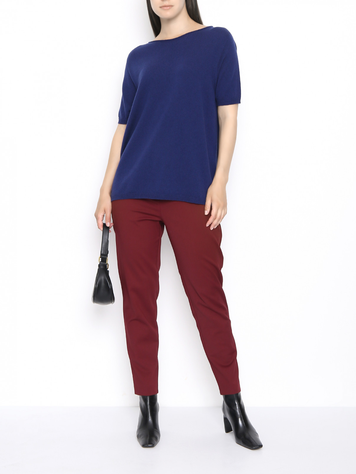Укороченные брюки из смешанного хлопка Marina Rinaldi  –  МодельОбщийВид  – Цвет:  Красный
