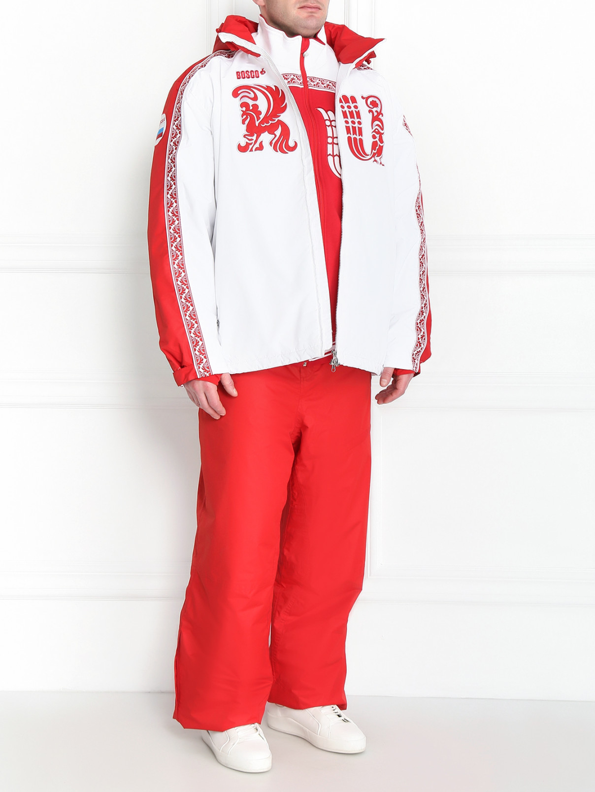 Куртка горнолыжная  с узором BOSCO  –  Модель Общий вид  – Цвет:  Белый