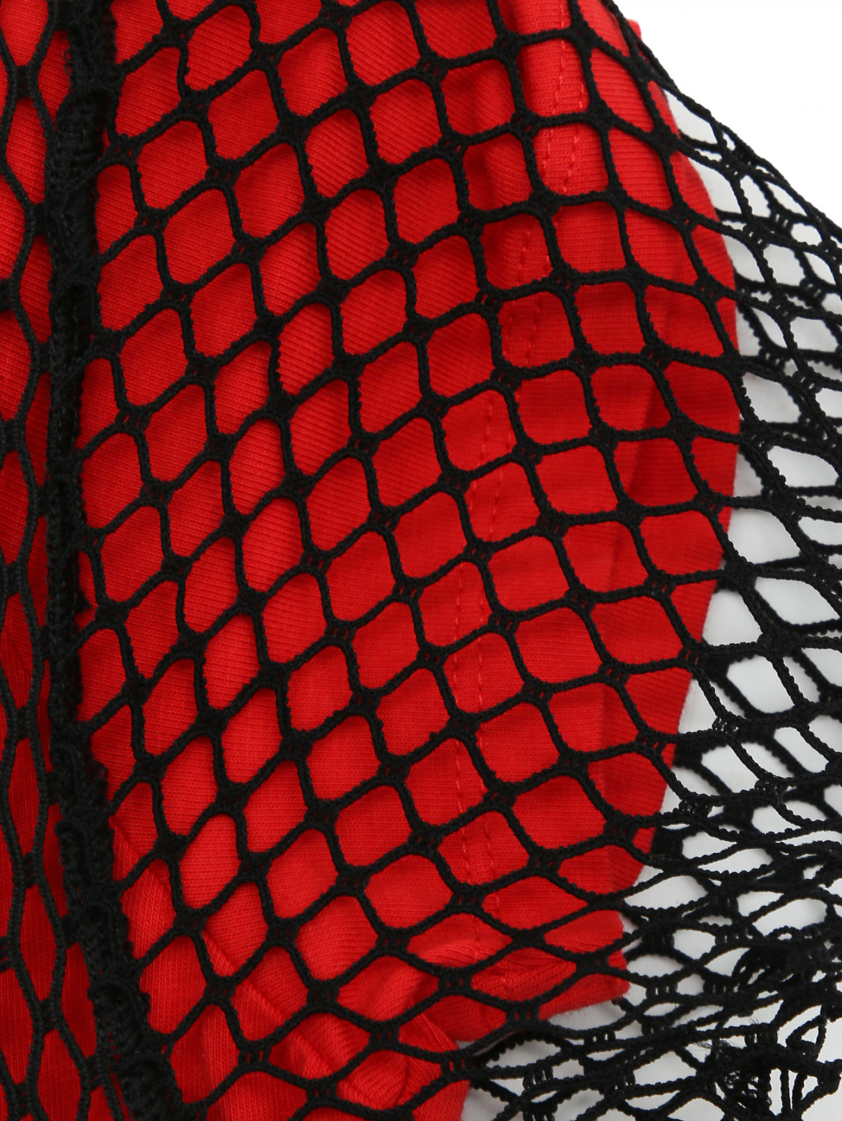 Платье трикотажное с декоративной сеткой Gaelle  –  Деталь1  – Цвет:  Красный
