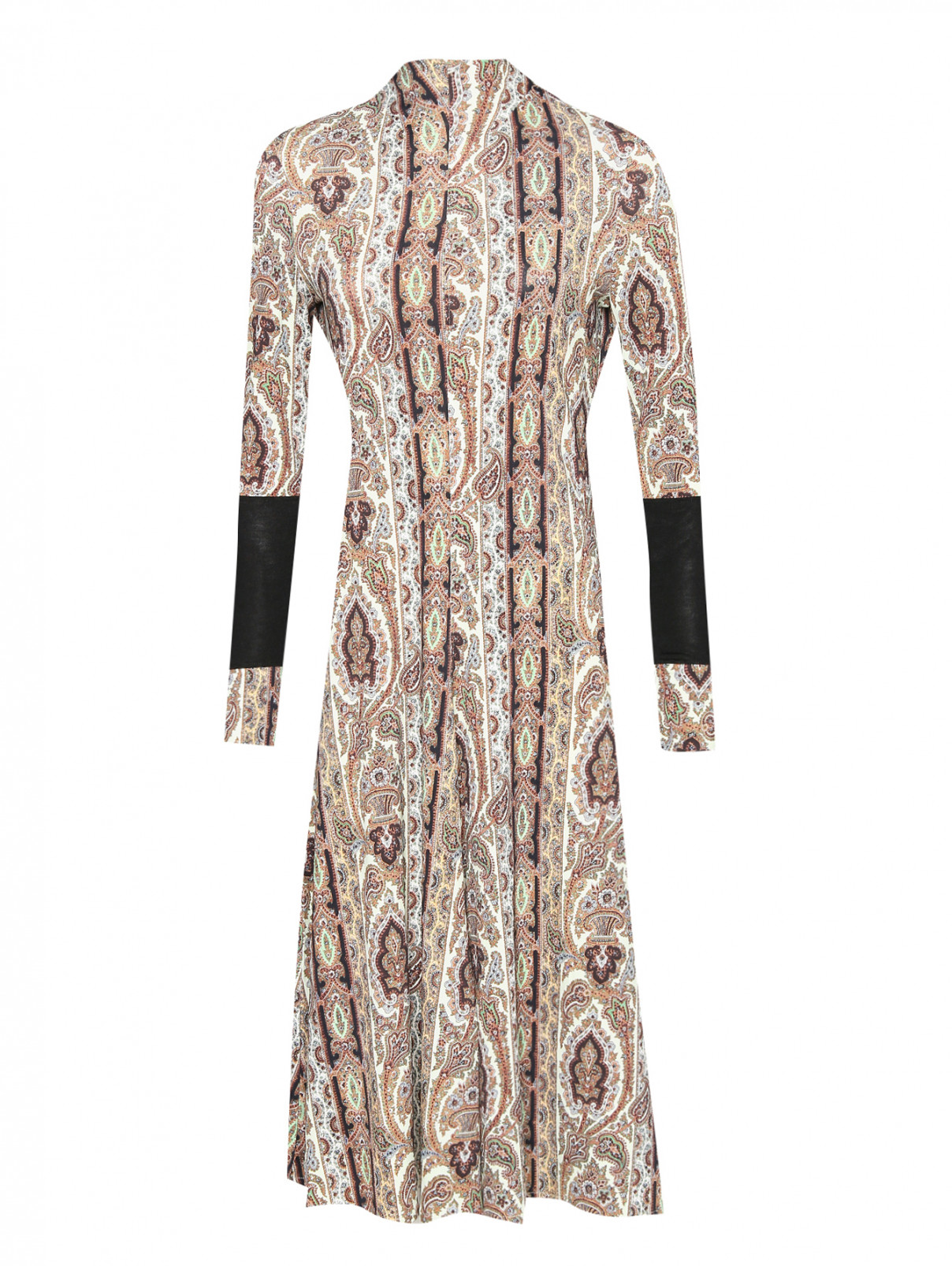 Платье-миди из вискозы с узором Paul Smith  –  Общий вид  – Цвет:  Узор